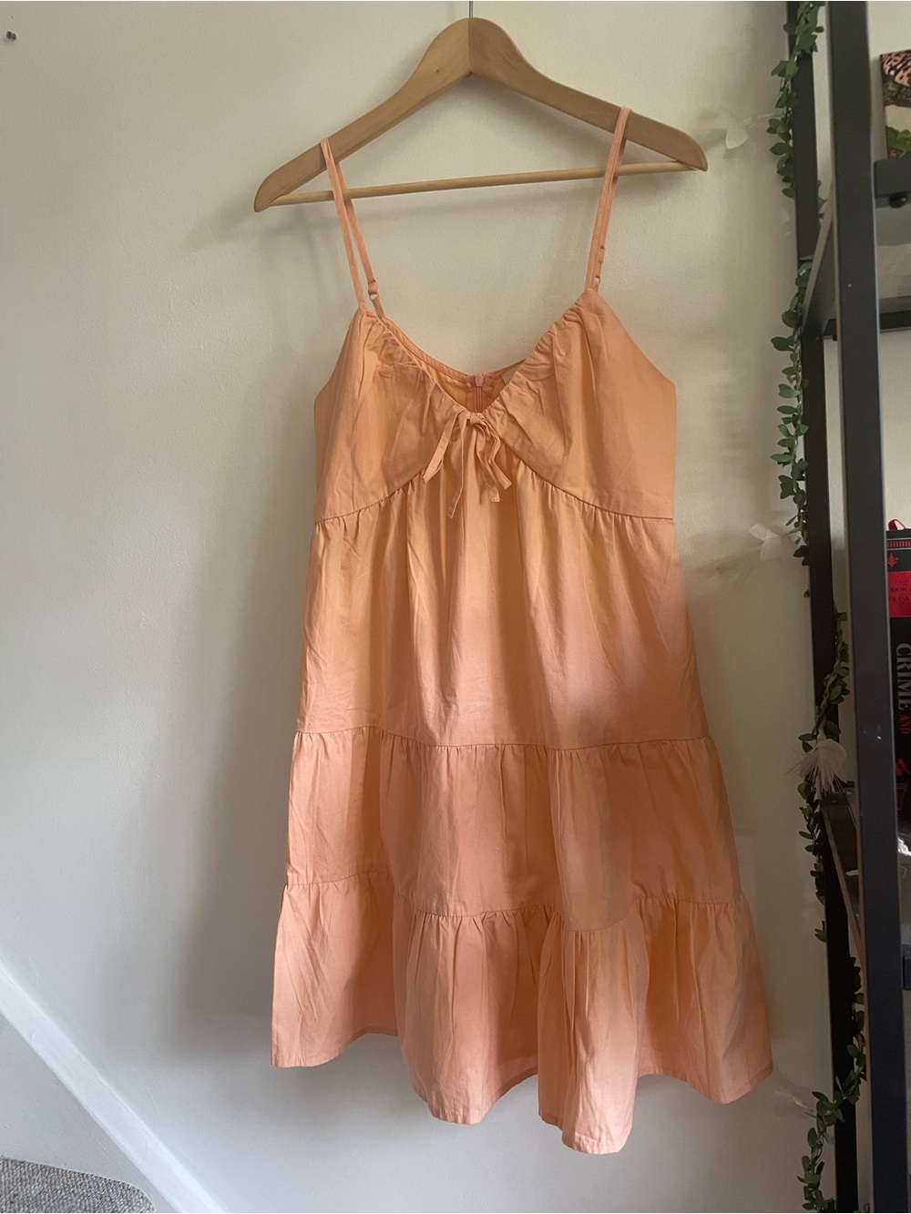 Babydoll Peach Farmcore Soft Girl Dollette Grandmacore Cotton Tiered  Dress S